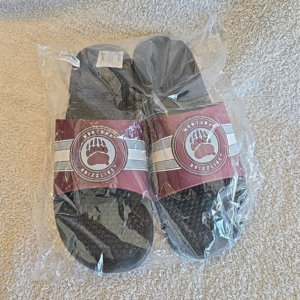 FOCO University Of Montana Grizzlies Slip-on Stripe Raised Slide Sandals Men‎ XL